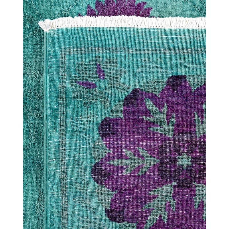Vibrance, One-of-a-Kind Hand-Knotted Area Rug - Green, 9' 2" x 12' 1" - 9' 2" x 12' 1"