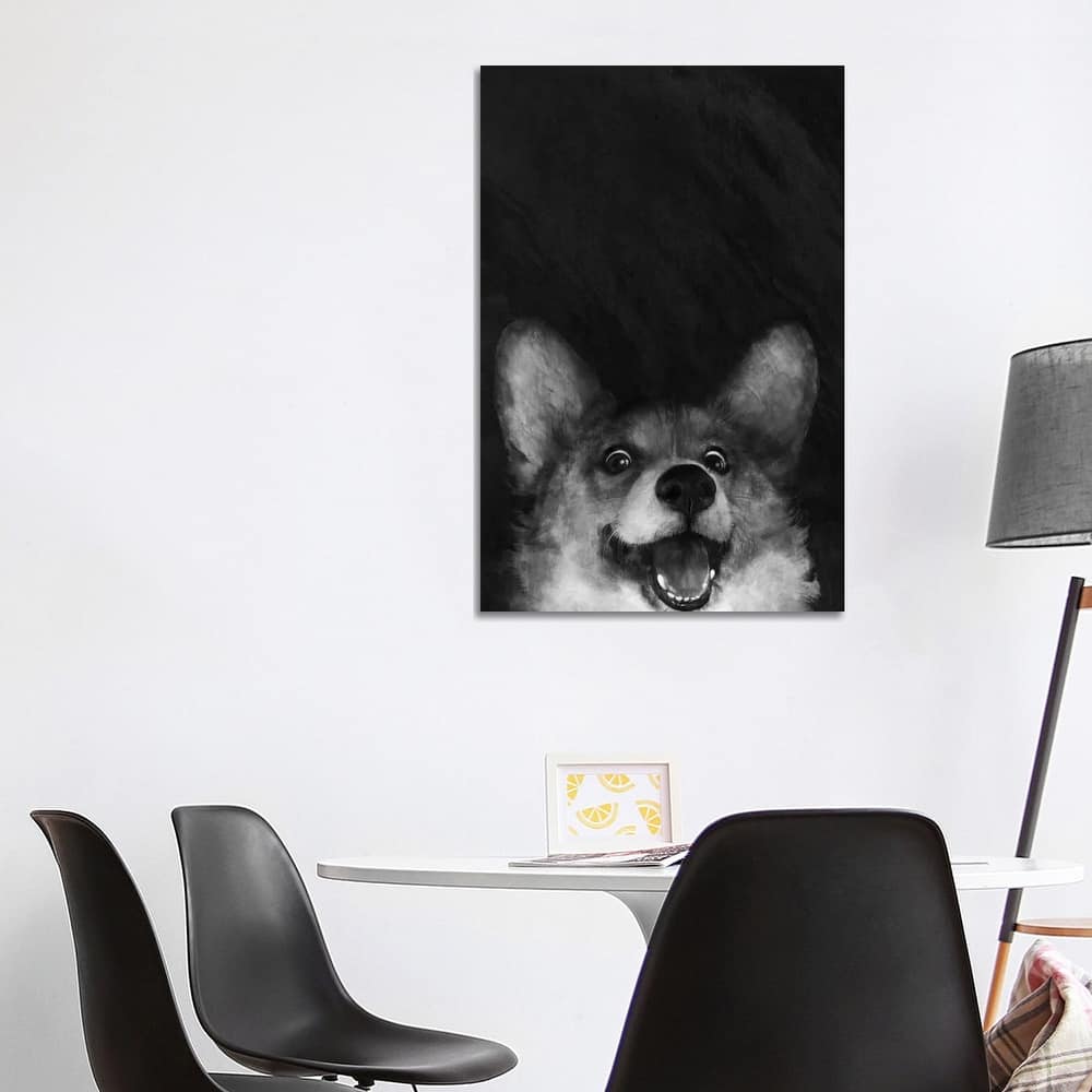 iCanvas "Sausage Fox Corgi" by Laura Graves Canvas Print