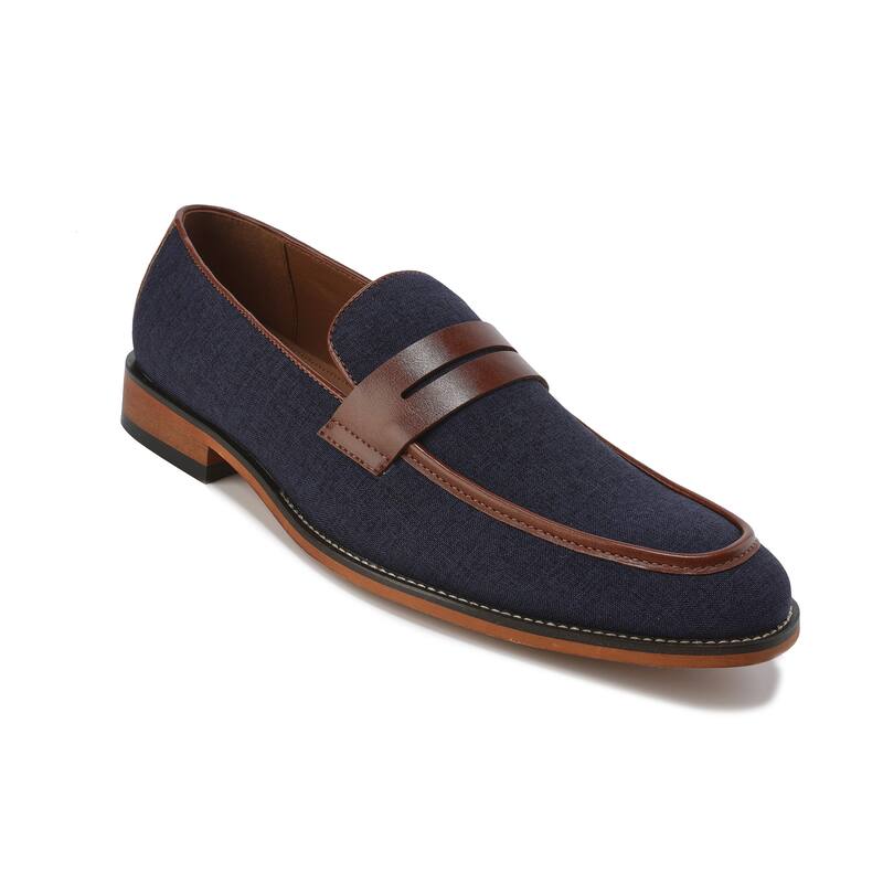 Gino Vitale Moc Toe Penny Slip On Loafer - Blue - 13