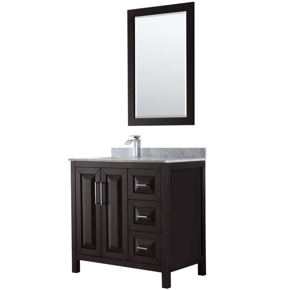 Wyndham Collection Daria 36" Free Standing Single Vanity Set with MDF
