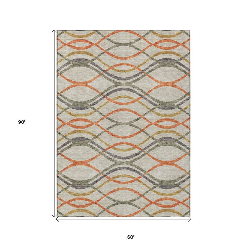 HomeRoots Abstract Transitional Rectangle Outdoor Rug