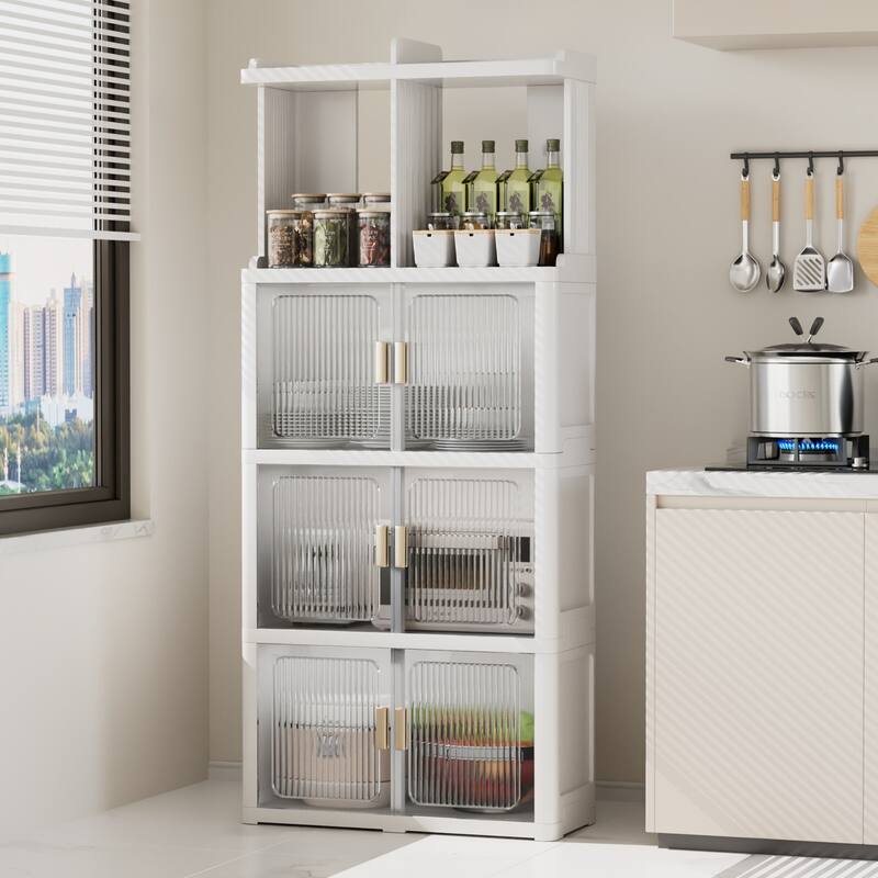 Plastic Bathroom Storage Cabinet Multi-Function Bookcase Floor Storage Cabinet Kitchen Storage Cabinets