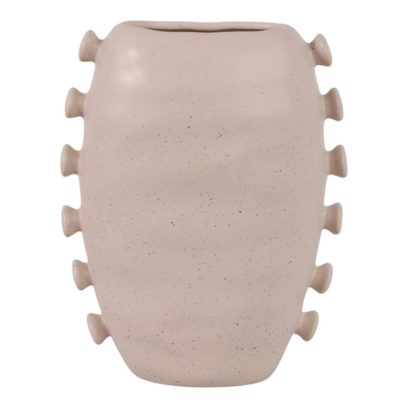 Stoneware Vase Statement-Making Tall Unique Side Detailing Home Decor