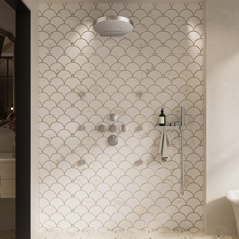 CASAINC Thermostatic 4 Functions 12 inch Rainfall Showerhead with Handheld Spray & 6 Body Jets Set Rain Shower System