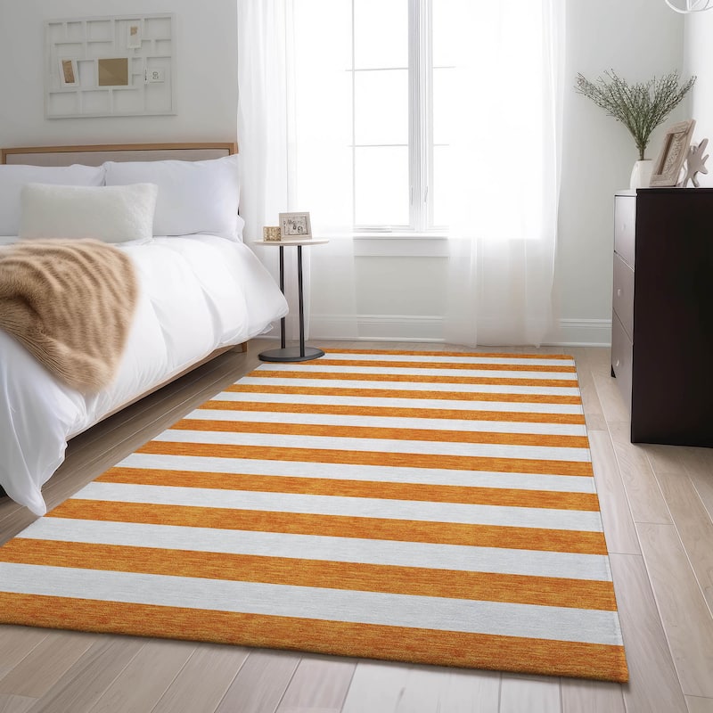 Premium Washable Super Soft Cabana Stripe Mayfield Rug - Orange - 2' 6" x 3' 10" - Rectangle
