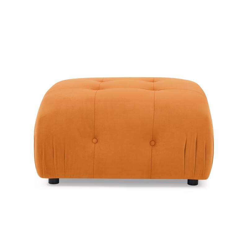 Orange 93'' L-Shaped 4-Seater Modular Sofa with Reversible Ottoman and Sturdy Wood Frame for Living Room or Apartment