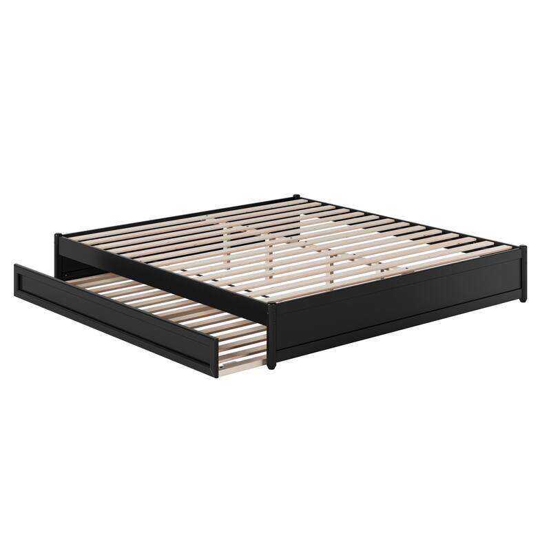 Barcelona Panel Platform Bed with Twin XL Trundle