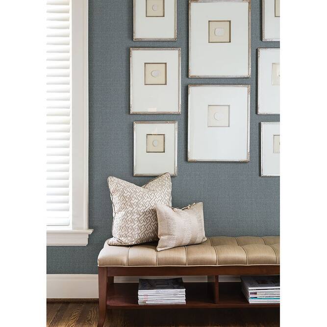 Brewster Basilic Blue Mosaic Wallpaper - 20.5in x 396in x 0.025in