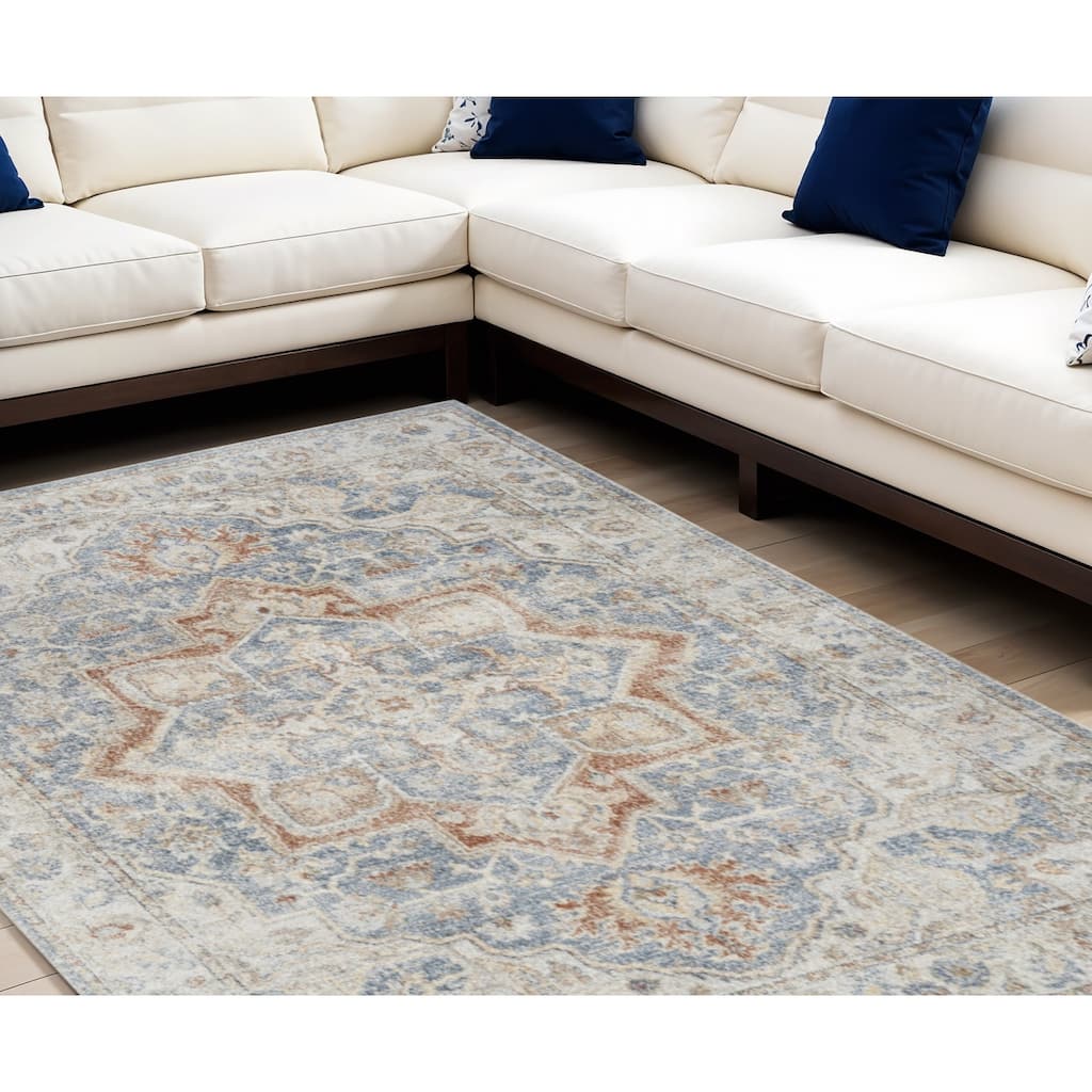 Power Loomed Low Pile Area Rug - 120' X '94' X '0.25