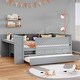 preview thumbnail 11 of 10, Twin Size Bunk Bed with Built-in Shelves and Storage Drawer, White