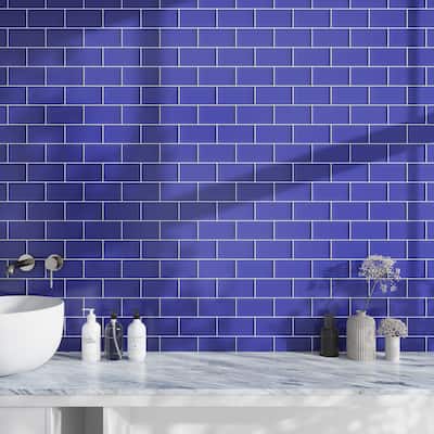 Apollo tile 3" x 6" Colorway Matte Cobalt Blue Glass Tile (5 sq ft/case) - 40 Pack