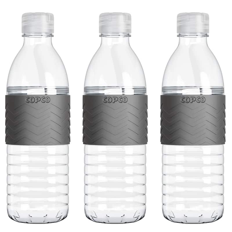 Copco 3 Pack Hydra Tritan Water Bottles - 16.9 oz - 16.9 oz - Chevron Gray - 3 Piece