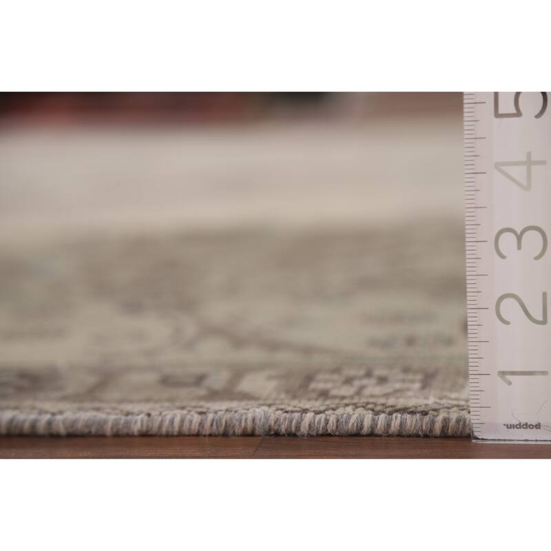 Hand Knotted Oriental 100% Wool Carpet Traditional Medallion Beige & Ivories Tabriz Area Rug - 12' 2'' X 9' 8''