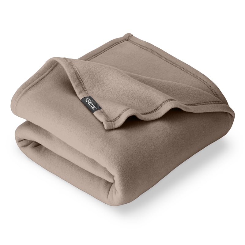 Bare Home Lightweight Polar Fleece Blanket - Throw/Travel - Taupe