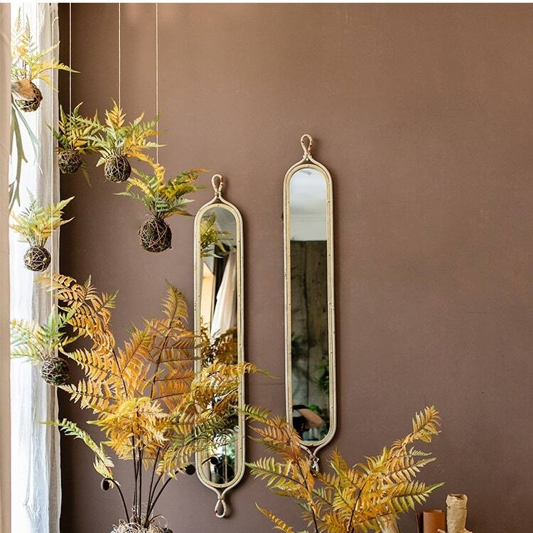 RusticReach Autumn Color Artificial Fern Ball Plant - [A]-Small-5.5"W