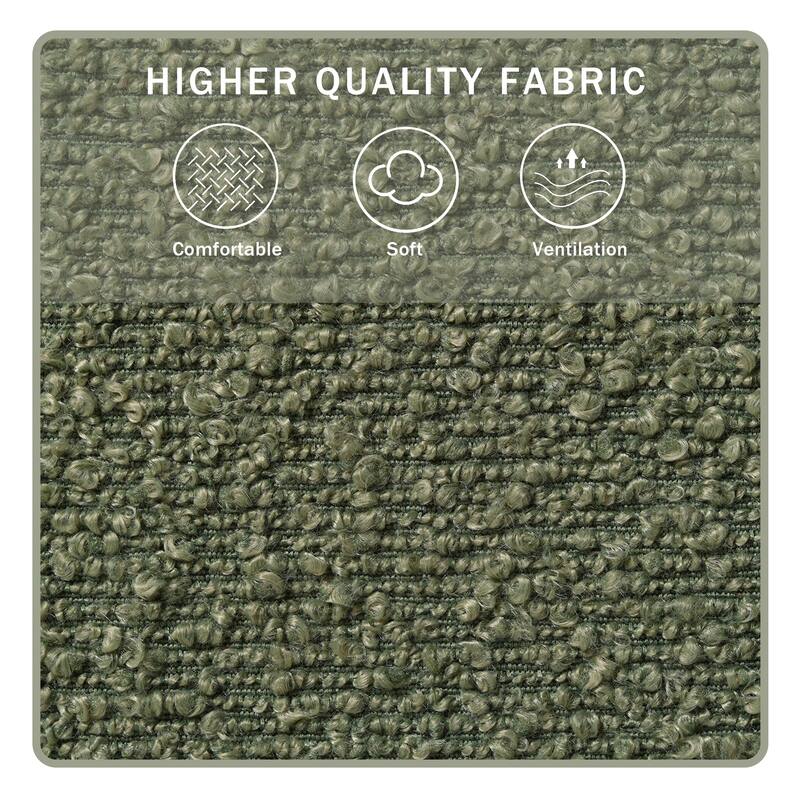 Modern Accent Chair with Square Arms, Living Room Upholstered Boucle Reading Chair Sofa Chair for Bedroom, Office