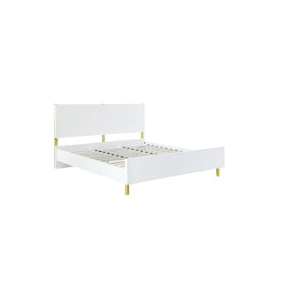 Queen Size Bed - Baroque Style Platform Bed Frame - Modern Bedroom Furniture