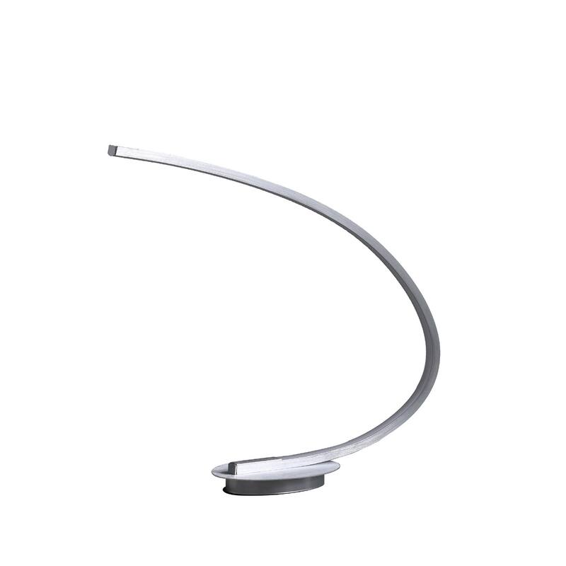 Silver Metal LED Desk Lamp with Brushed Nickel Finish and Inline Switch - 18” x 4.5” x 16” (D x W x H) - Silver