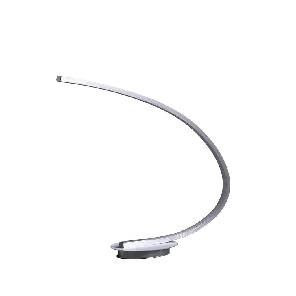 Silver Metal LED Desk Lamp with Brushed Nickel Finish and Inline Switch - 18” x 4.5” x 16” (D x W x H)