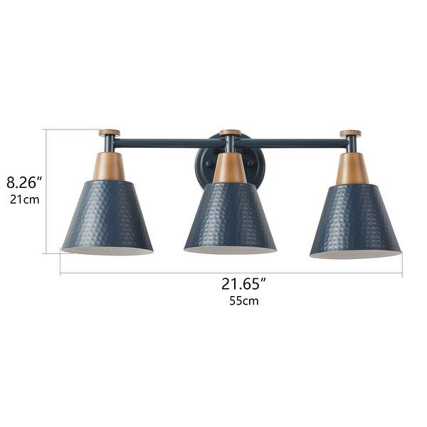 Modern Dark Blue Bathroom Vanity Light with Hammered Metal Shade Finish - Bed Bath & Beyond ...