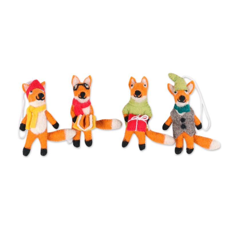 Novica Handmade Fantastic es Wool Felt Ornaments (Set Of 4)