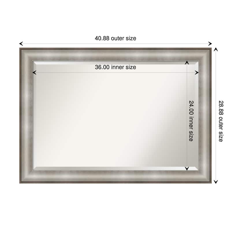 Beveled Wall Mirror - Imperial Pewter Black Frame - 41 x 29-inch - Imperial Silver