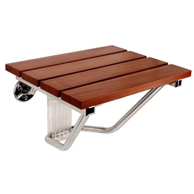 Shop Steamspa Ss F Fold Up Wall Mounted Teak Wood Shower Seat With