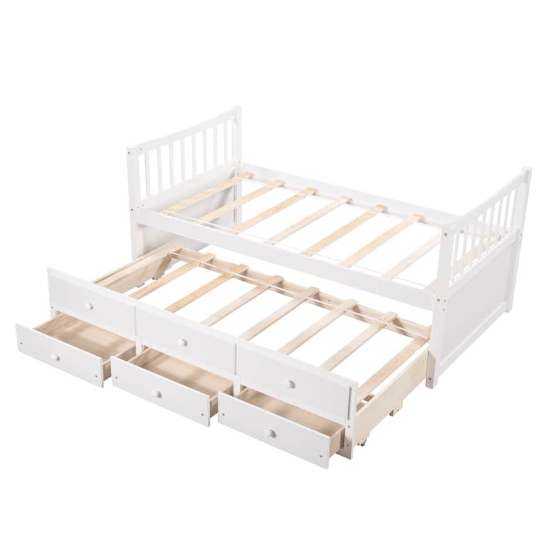Daybed with Trundle and Drawers, Twin Size Bed Bath & Beyond 36851063