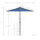 preview thumbnail 21 of 68, California Umbrella 7.5' Round Crank Lift Auto Tilt 8 Rib Aluminum Patio Umbrella, Bronze Finish, Olefin Royal Blue Fabric