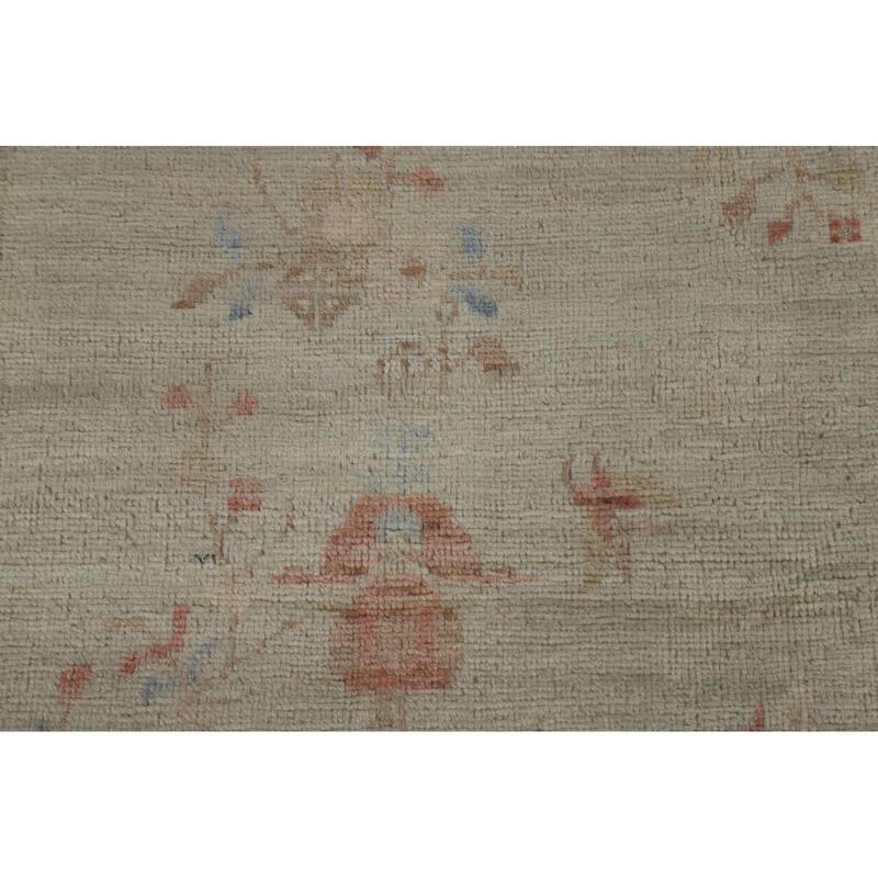 Muted Art Deco Oriental Home Decor Area Rug Hand-knotted Wool Carpet - 3'11" x 4'11"