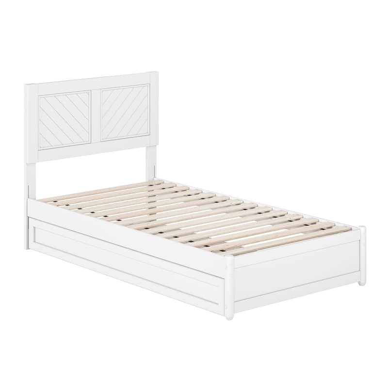 Clayton Platform Bed with Panel Footboard and Twin Trundle