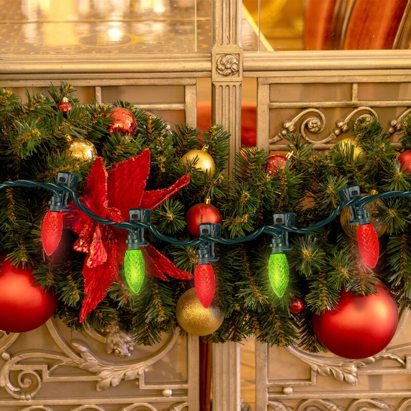 NOMA Quick Clip C9 LED Christmas String Lights, 66.8 Foot, 100 Multicolor Bulbs - 66.6