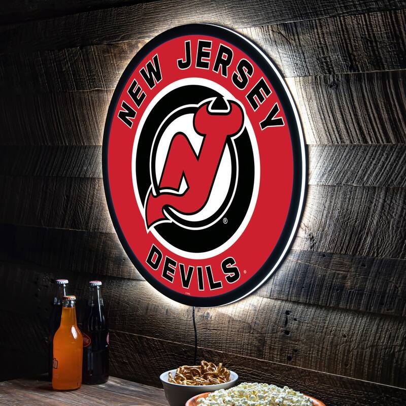 New Jersey Devils LED Lighted Sign - Clear