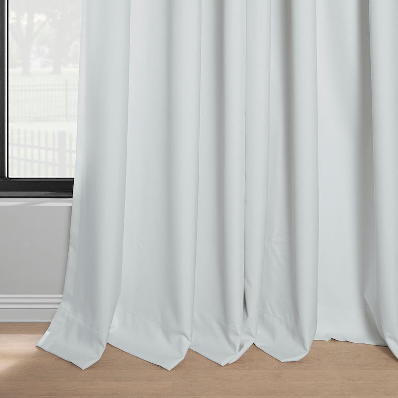 Exclusive Fabrics Solid Performance Linen French Pleated Thermal Blackout Curtains for Bedroom & Living Room Curtains (1 Panel)