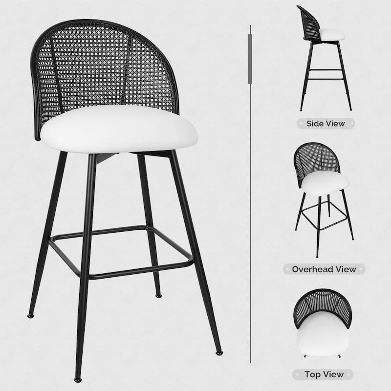 26"/29" Swivel Barstools Counter Height Bar Stool w/ Metal Legs On