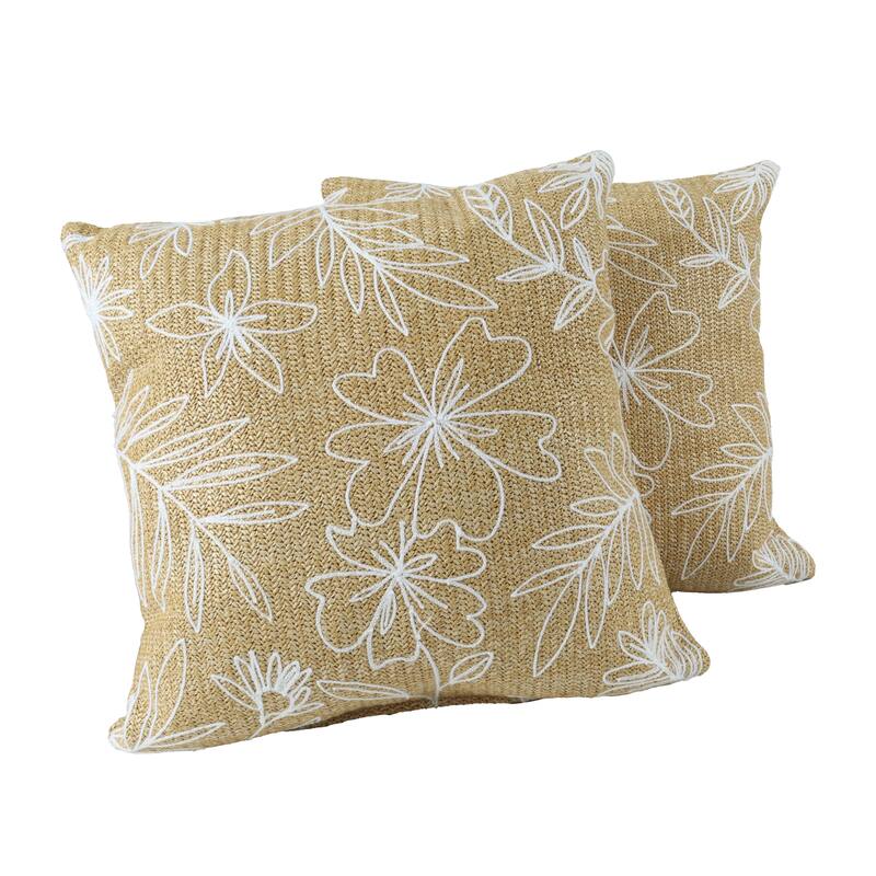 Outdoor/Indoor Throw Pillows, Decorative Throw Pillows With Inserts,Simulated Straw Weaving Square Pillows