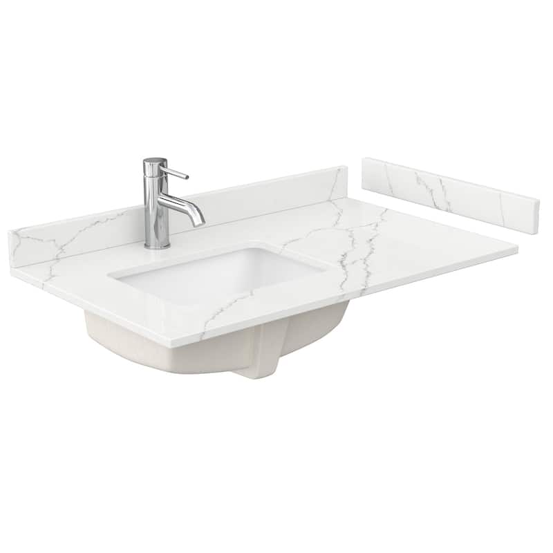 Daria 36-inch Single Vanity, Single Hole Quartz Top