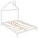 preview thumbnail 4 of 9, White Full Size Wood Bed with House Headboard for Kids