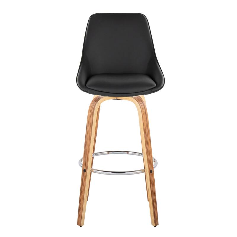 Carson Carrington Alba 30" Fixed-Height Bar Stool with Bent Wood Legs & Round Footrest (Set of 2)
