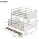 preview thumbnail 20 of 18, Twin Over Full Bunk Bed with 2 Storage Drawers & Ladder, Wood Bunkbed Frame Can Be Divided into 2 Beds for Kids Teens Bedroom
