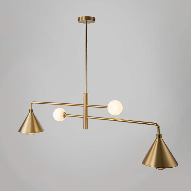 Modern 4-Light Chandelier Linear Kitchen Island Lights