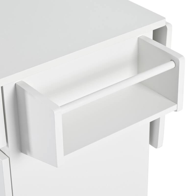 MDF Kitchen Cart with Towel Rack and Spice Rack and Drawer