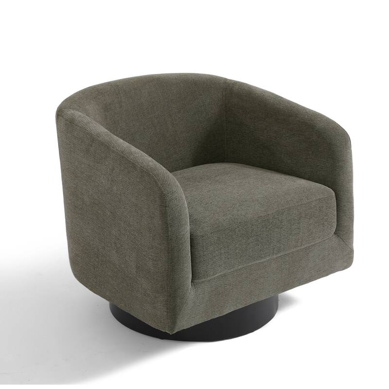 Modern Round Swivel Accent Chair Set of 2 Barrel Chair for Living Room