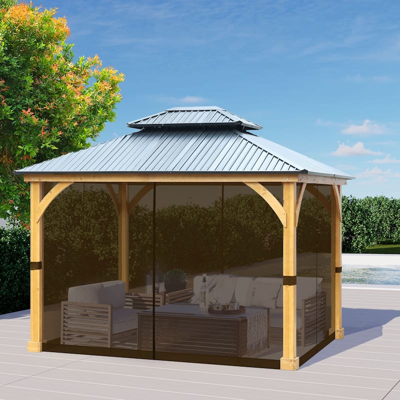 Aoodor 10'x12' Replacement Gazebo Mosquito Netting 4-Panel Sidewalls