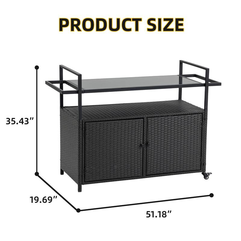 Tengbian mobile tea sailor cart, door storage mobile dining cart, three-level service dining cart, storage cabinet