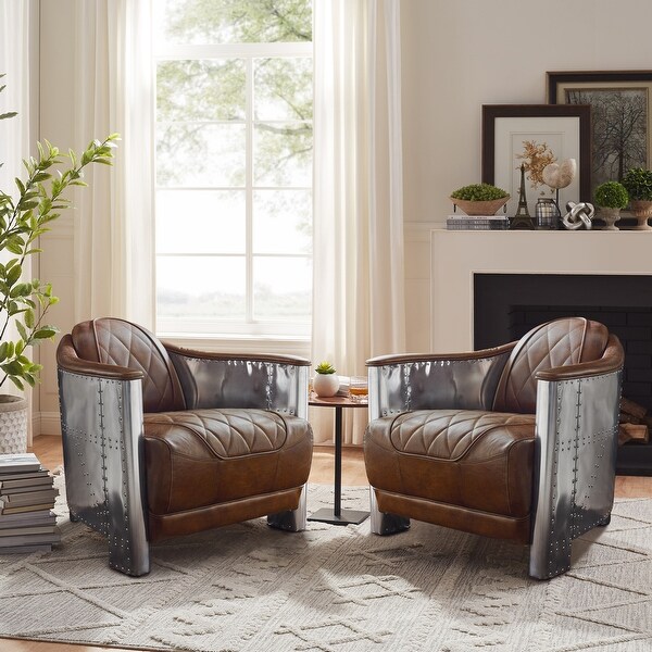 Brown leather retro chair 2025