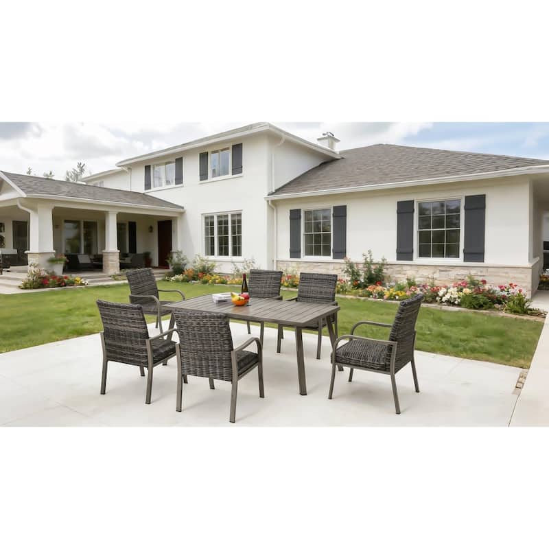 Outdoor Folding Iron Dining Table Weather-Resistant & Space-Saving for Patio Use