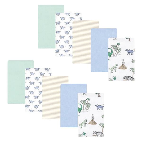 slide 1 of 1, Hudson Baby Infant Boy Cotton Flannel Burp Cloths, Boy Dino World 10-Pack, One Size - Boy Dino World 10-Pack - One Size One Size - Boy Dino World 10-Pack