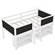 preview thumbnail 9 of 10, Twin Size Low Loft Bed With Two Movable Shelves And Ladder,With Decorative Guardrail Chalkboard,White - 78''L*39''W*35.4'H
