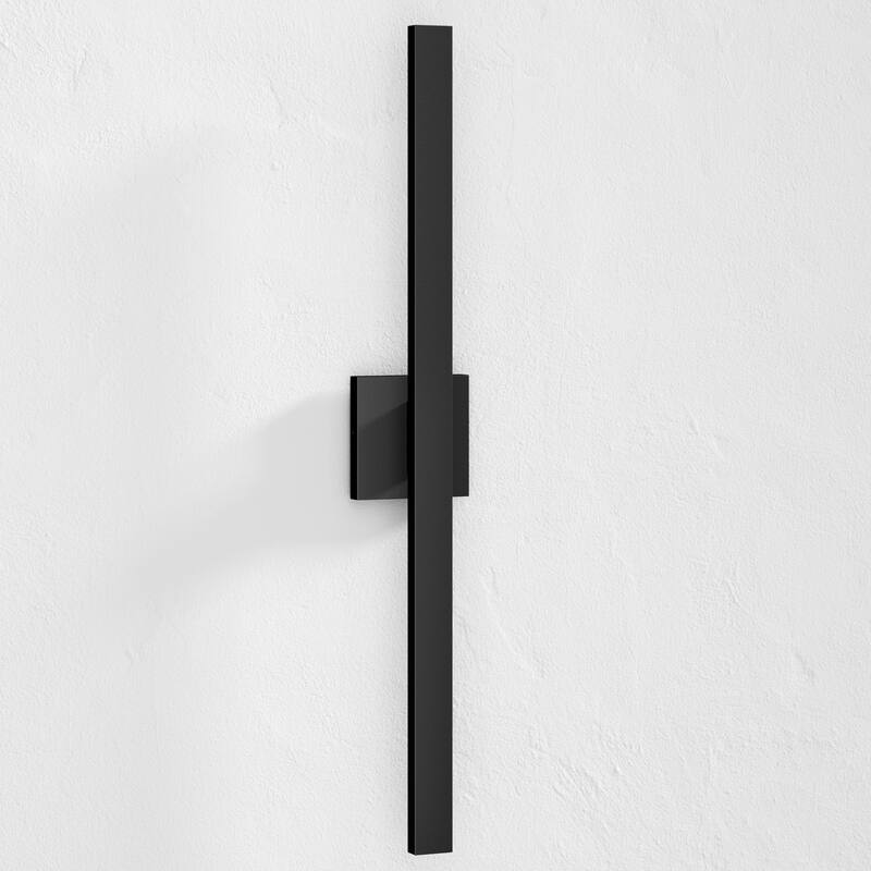 Black Aluminum LED Outdoor Wall Sconce Linear Wall Mounted Lights